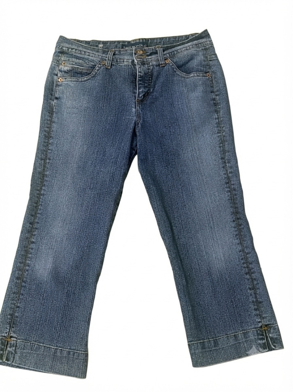Bandolino Blu denim capris, size 8 women's Medium Blue Wide Leg Jeans